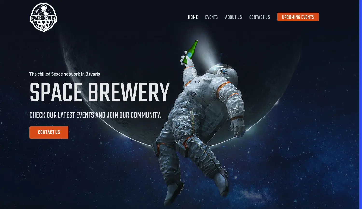 Website-Screenshot von SpaceBrewery