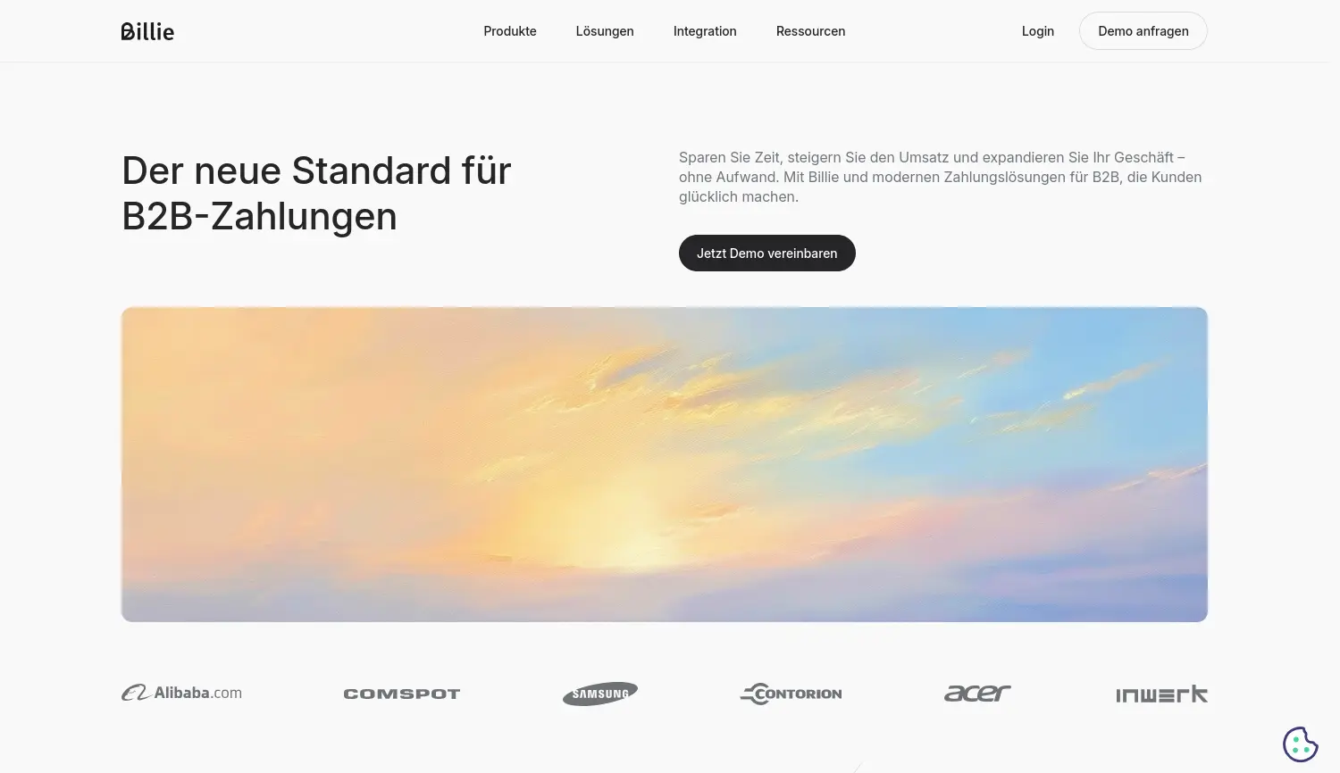 Website-Screenshot von Billie