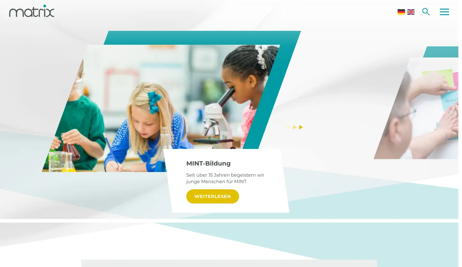 Website-Screenshot von matrix Gruppe
