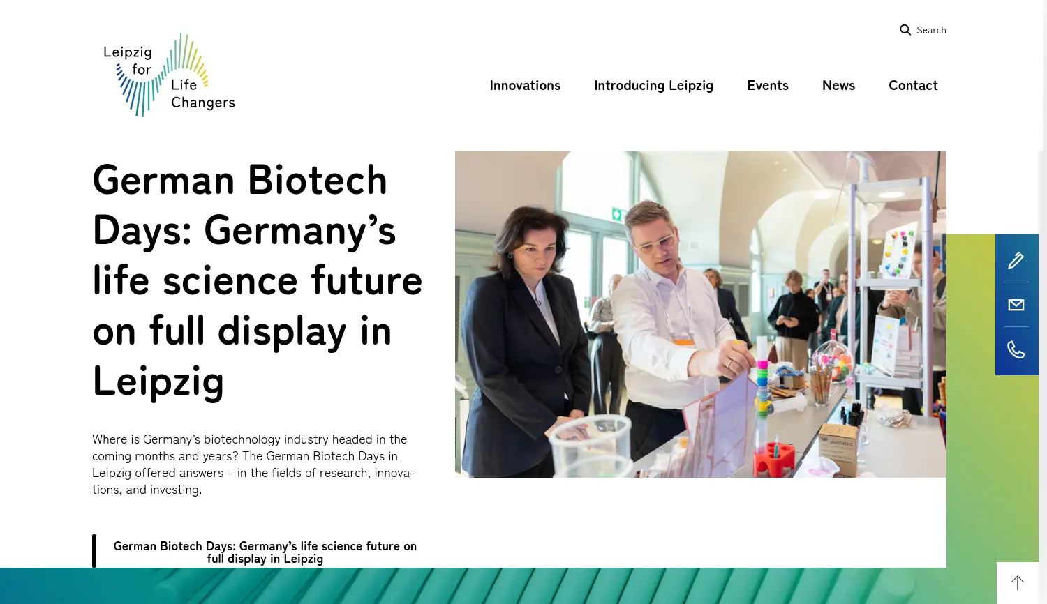 Website-Screenshot von Leipzig for LifeChangers