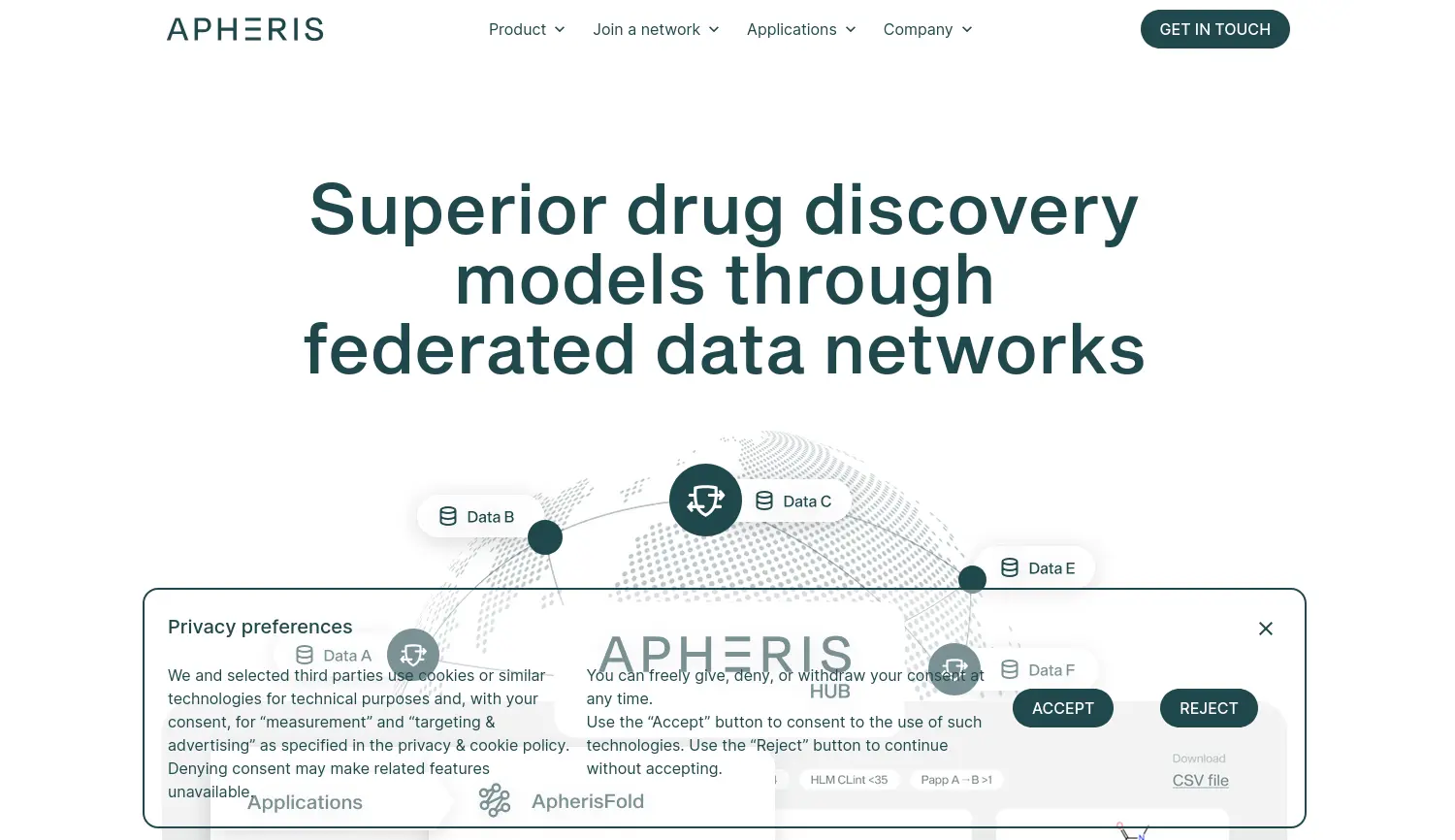 Website-Screenshot von apheris