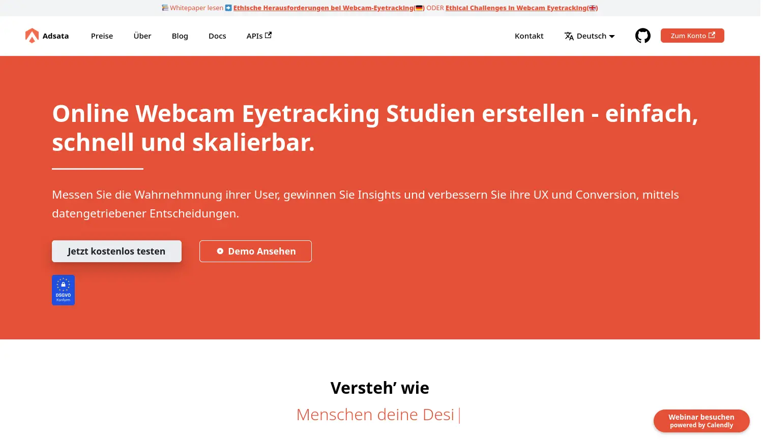 Website-Screenshot von Adsata