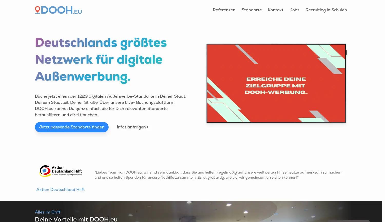 Website-Screenshot von dooh.eu