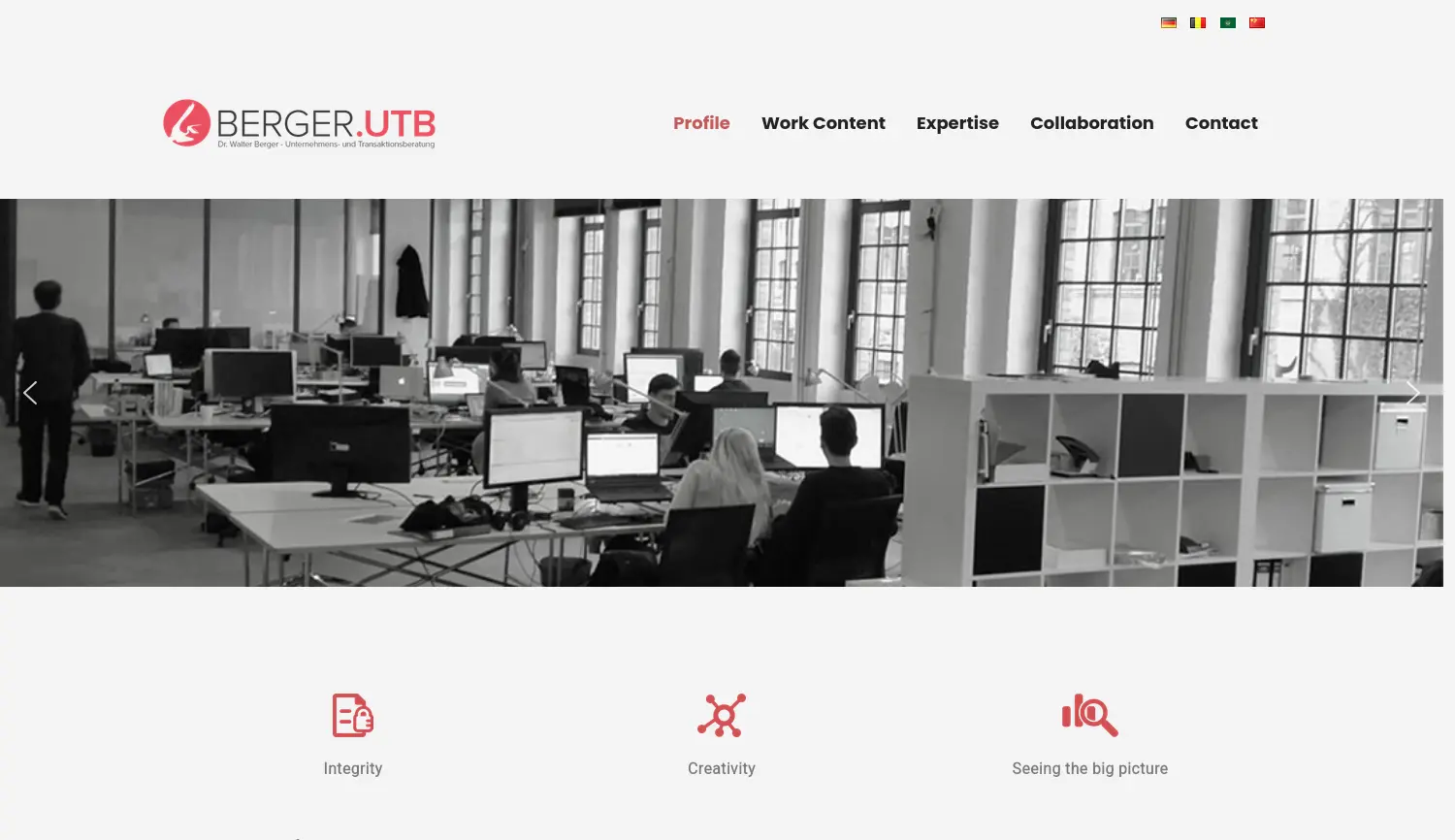 Website-Screenshot von Berger UTB