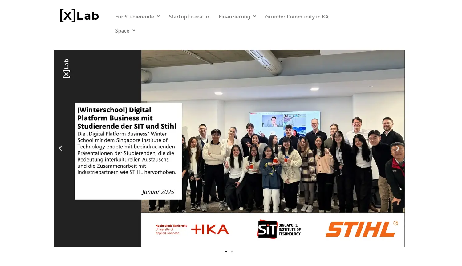 Website-Screenshot von [X]Lab