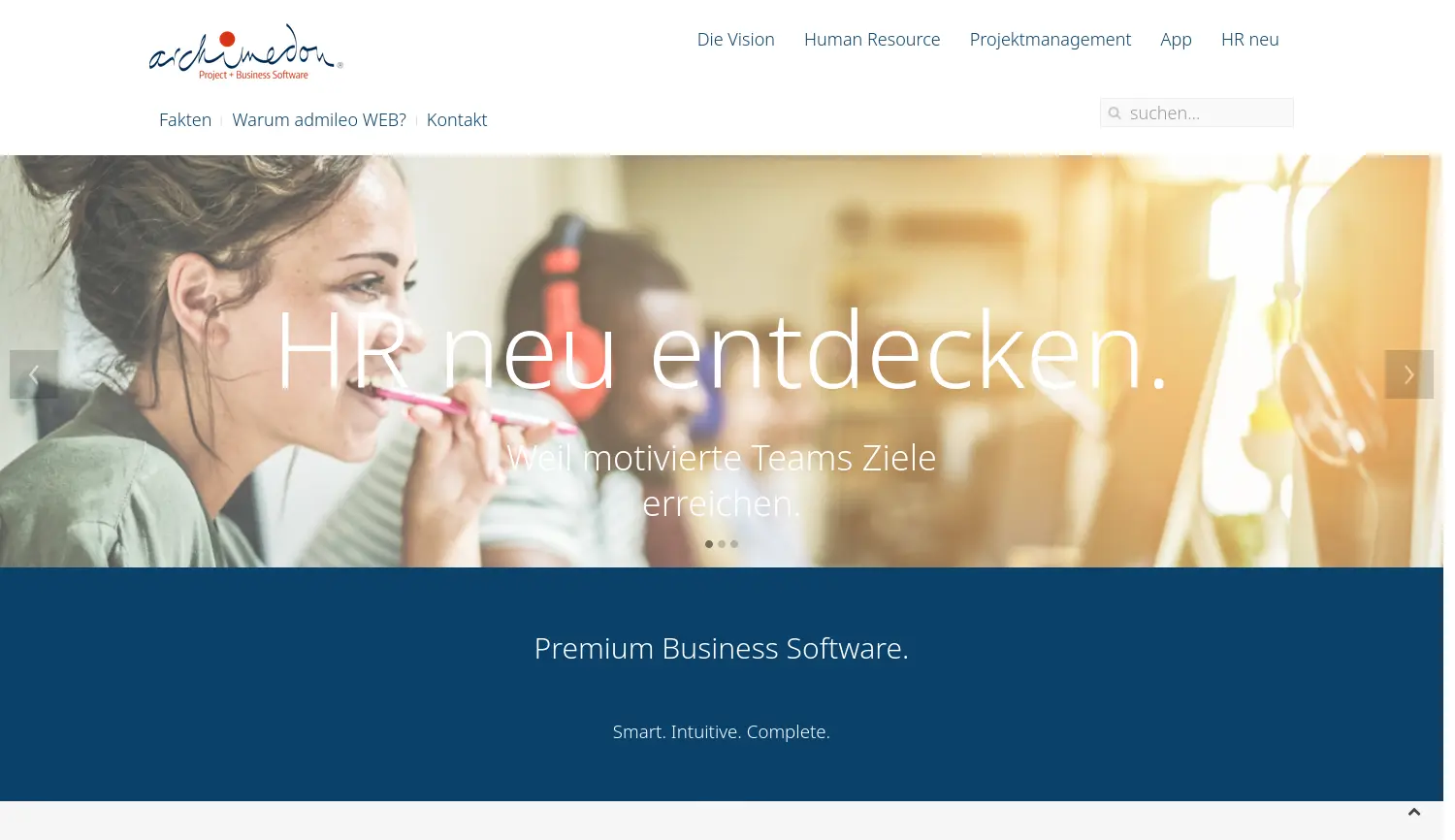 Website-Screenshot von admileo WEB