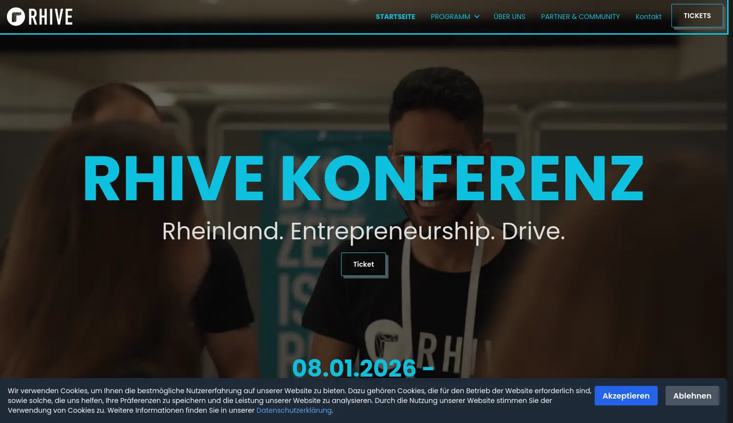 Website-Screenshot von RHIVE