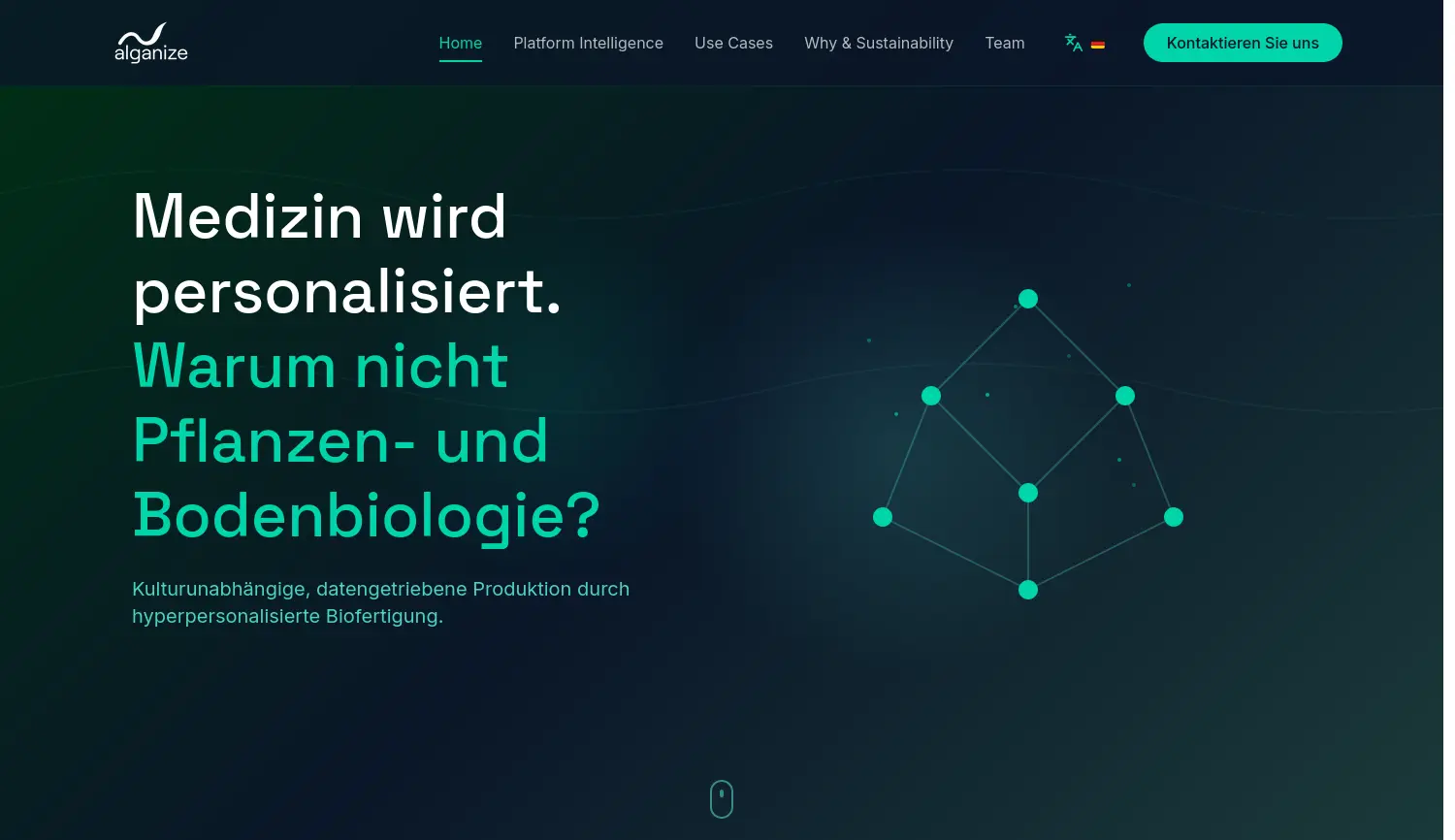 Website-Screenshot von alganize