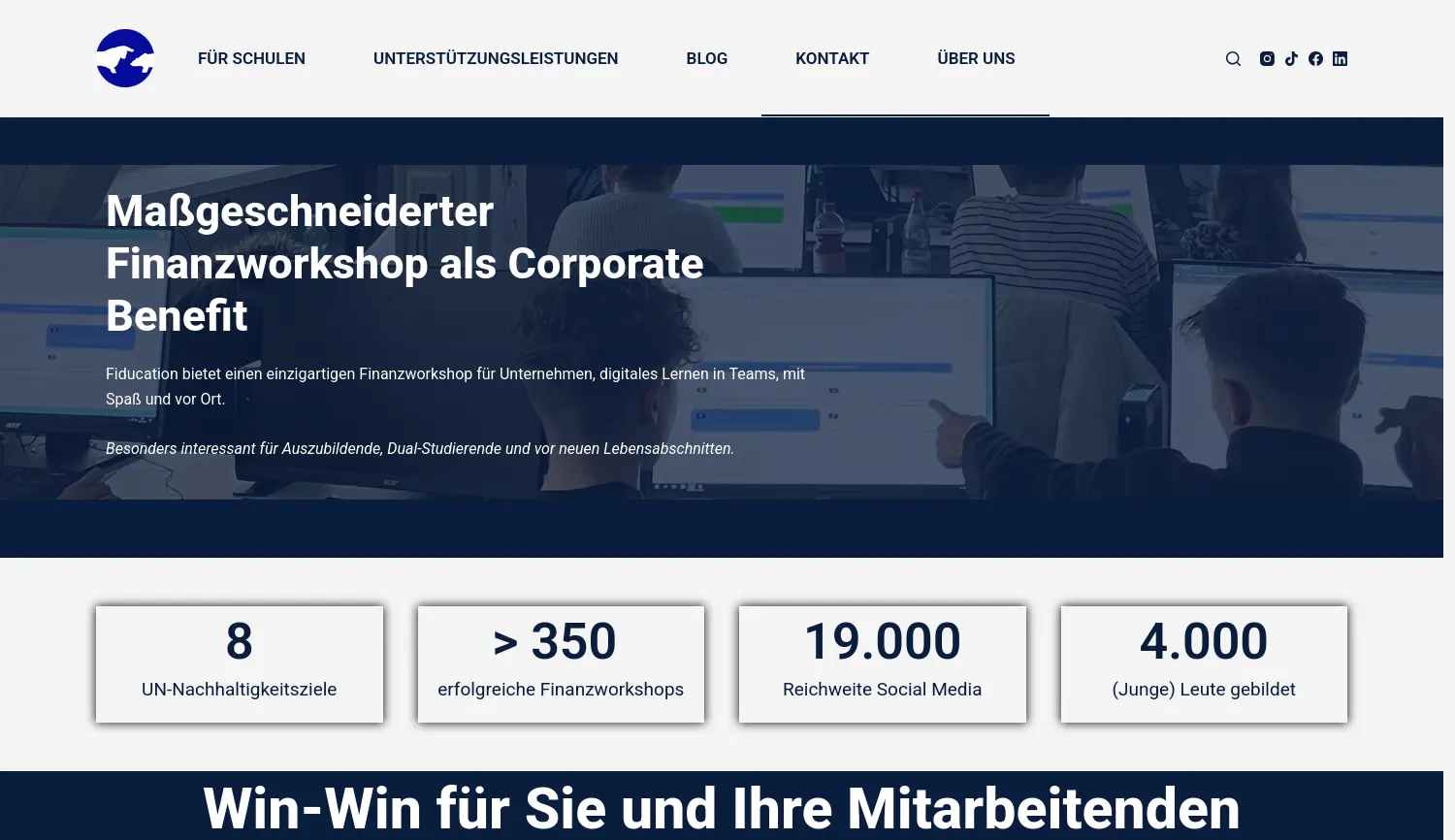 Website-Screenshot von Fiducation