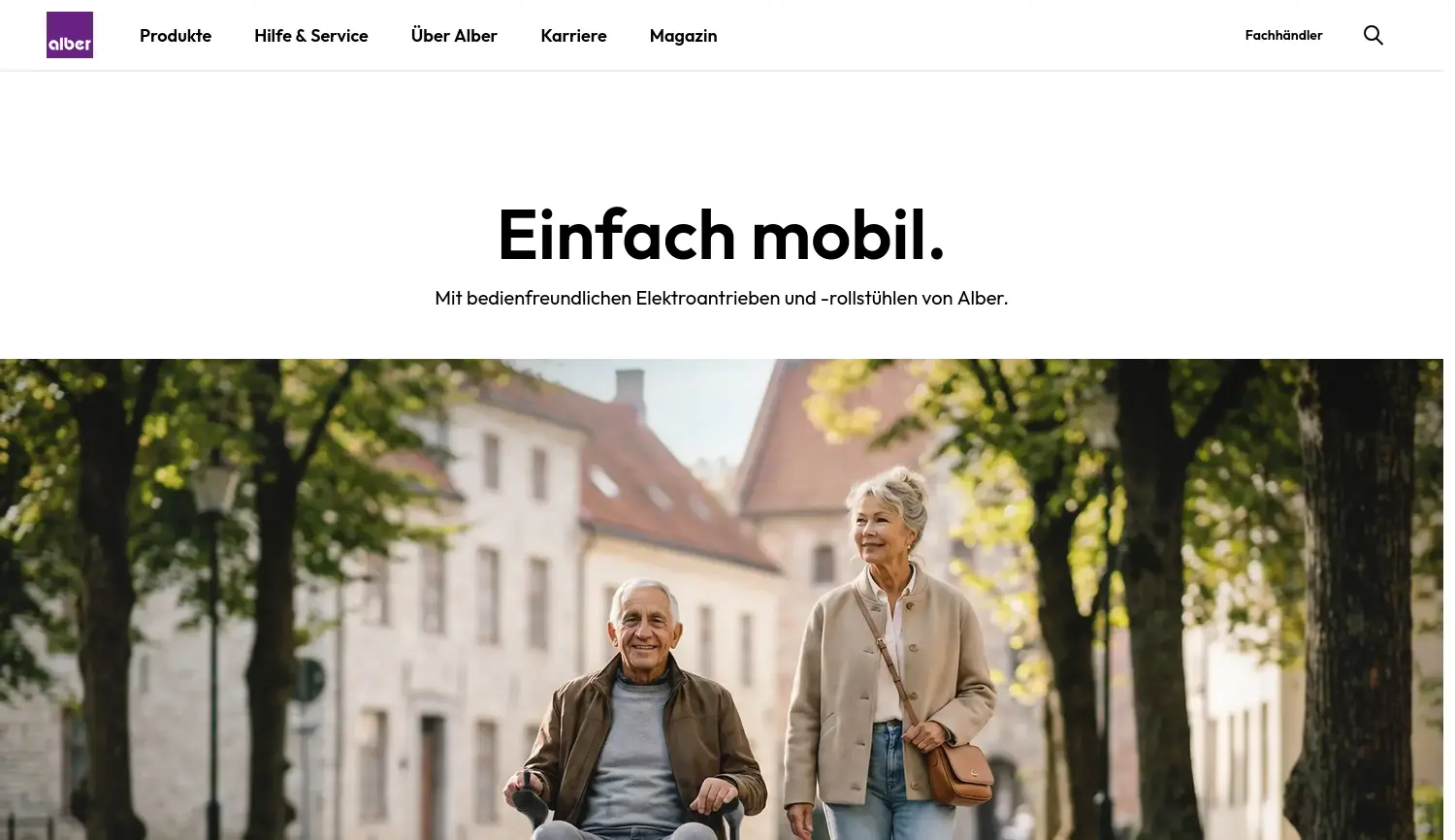 Website-Screenshot von Alber
