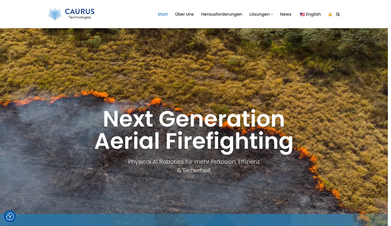 Website-Screenshot von CAURUS Technologies