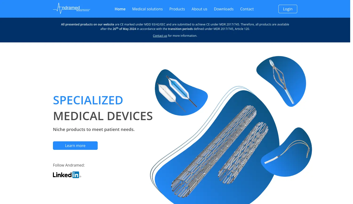 Website-Screenshot von Andramed