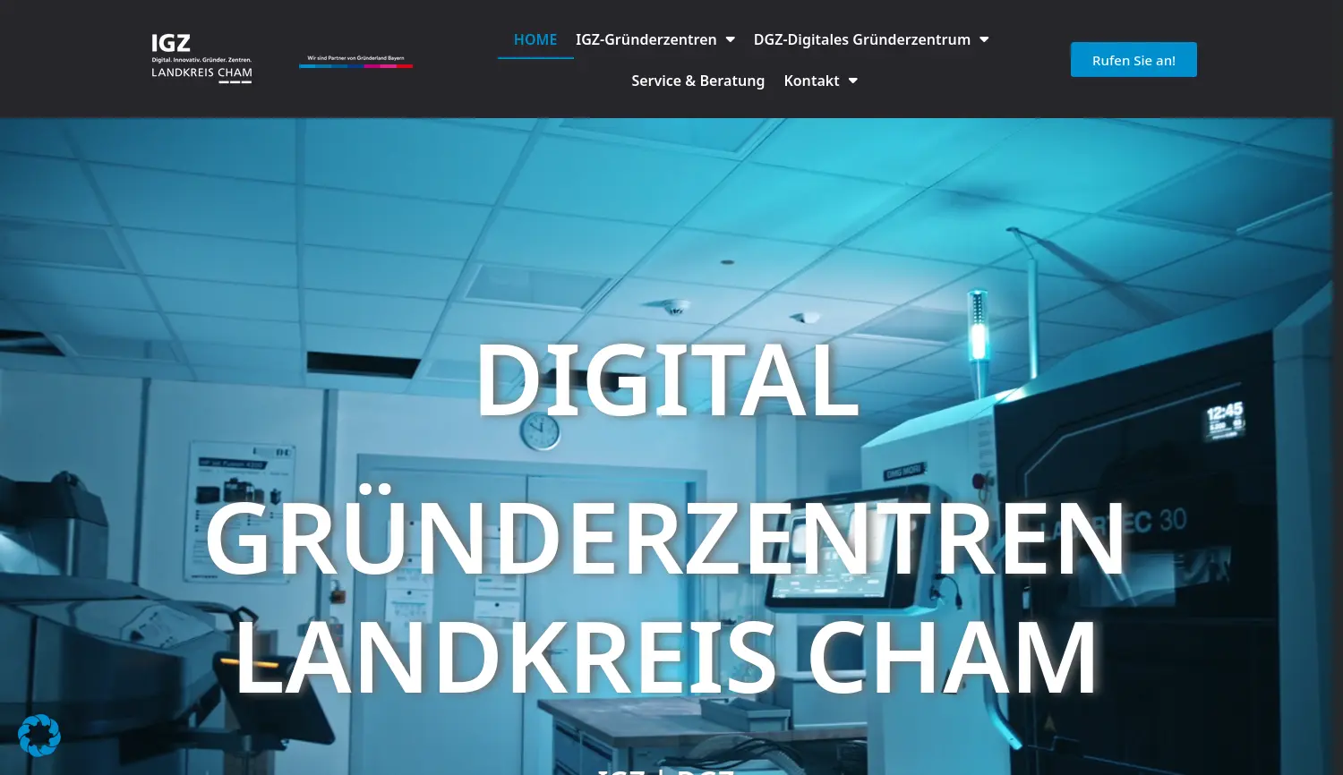 Website-Screenshot von IGZ Cham