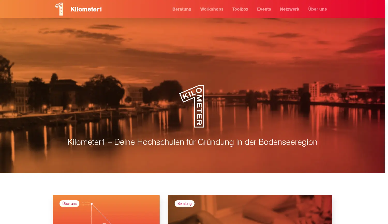 Website-Screenshot von Kilometer1