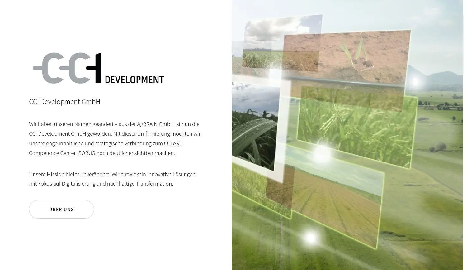 Website-Screenshot von CCI Development