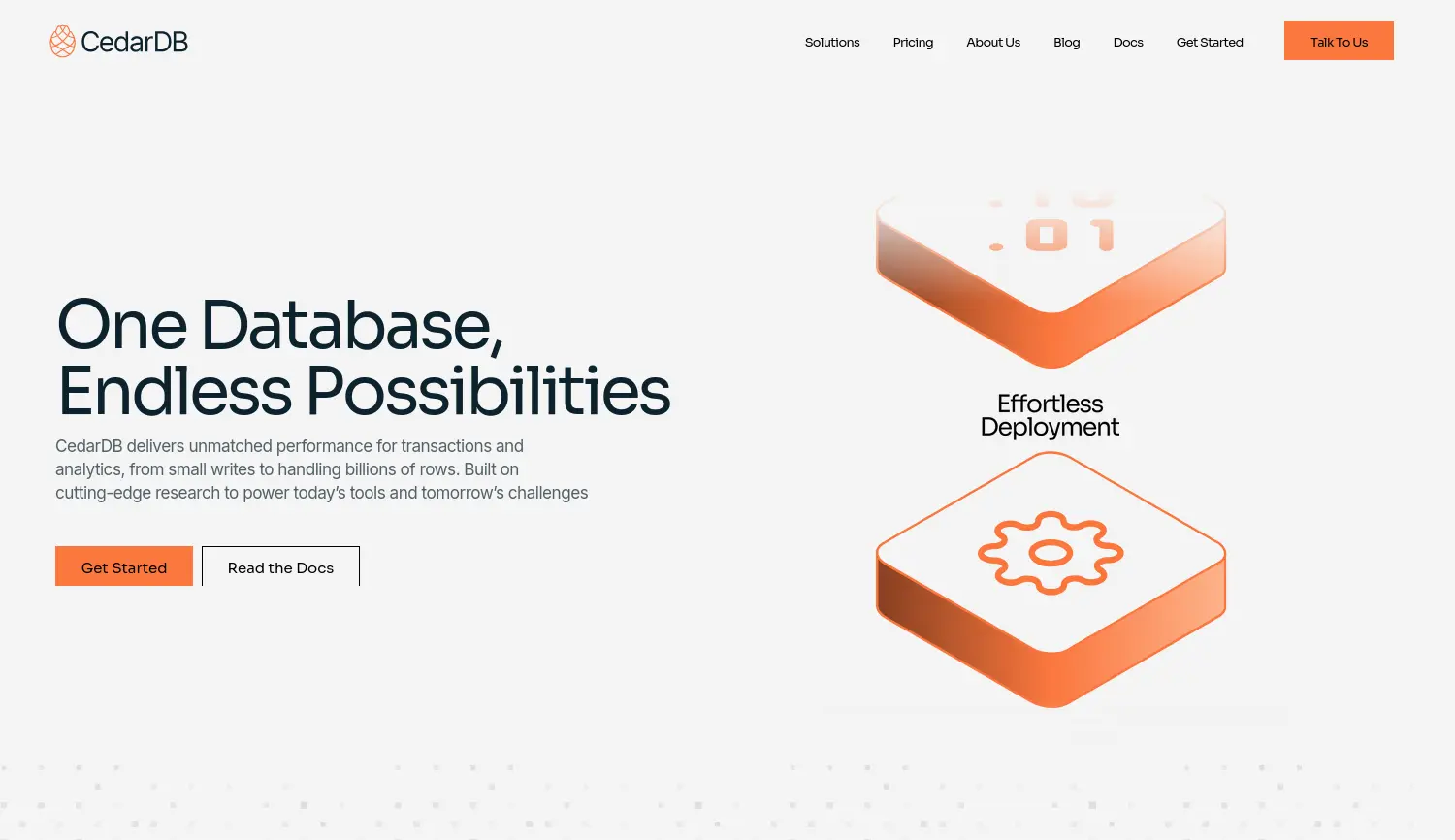 Website-Screenshot von CedarDB