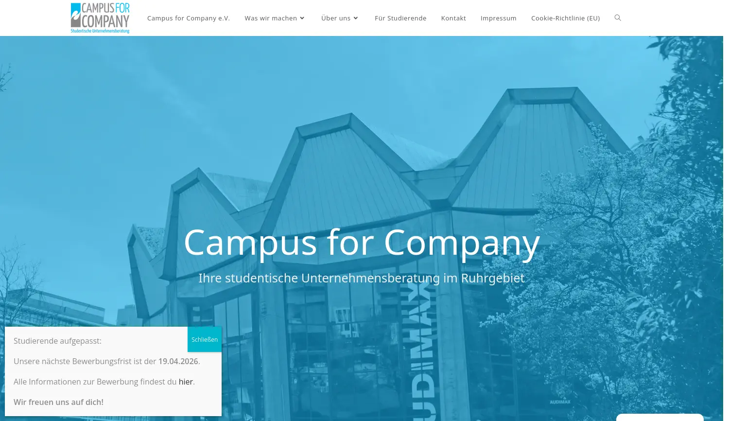 Website-Screenshot von Campus for Company