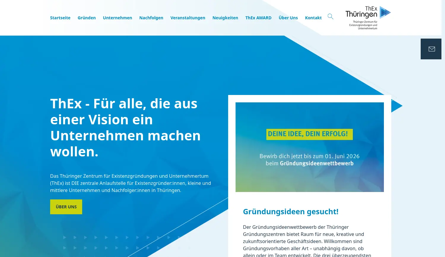 Website-Screenshot von ThEx