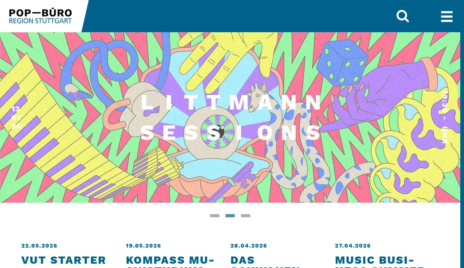 Website-Screenshot von POP—BÜRO Region Stuttgart