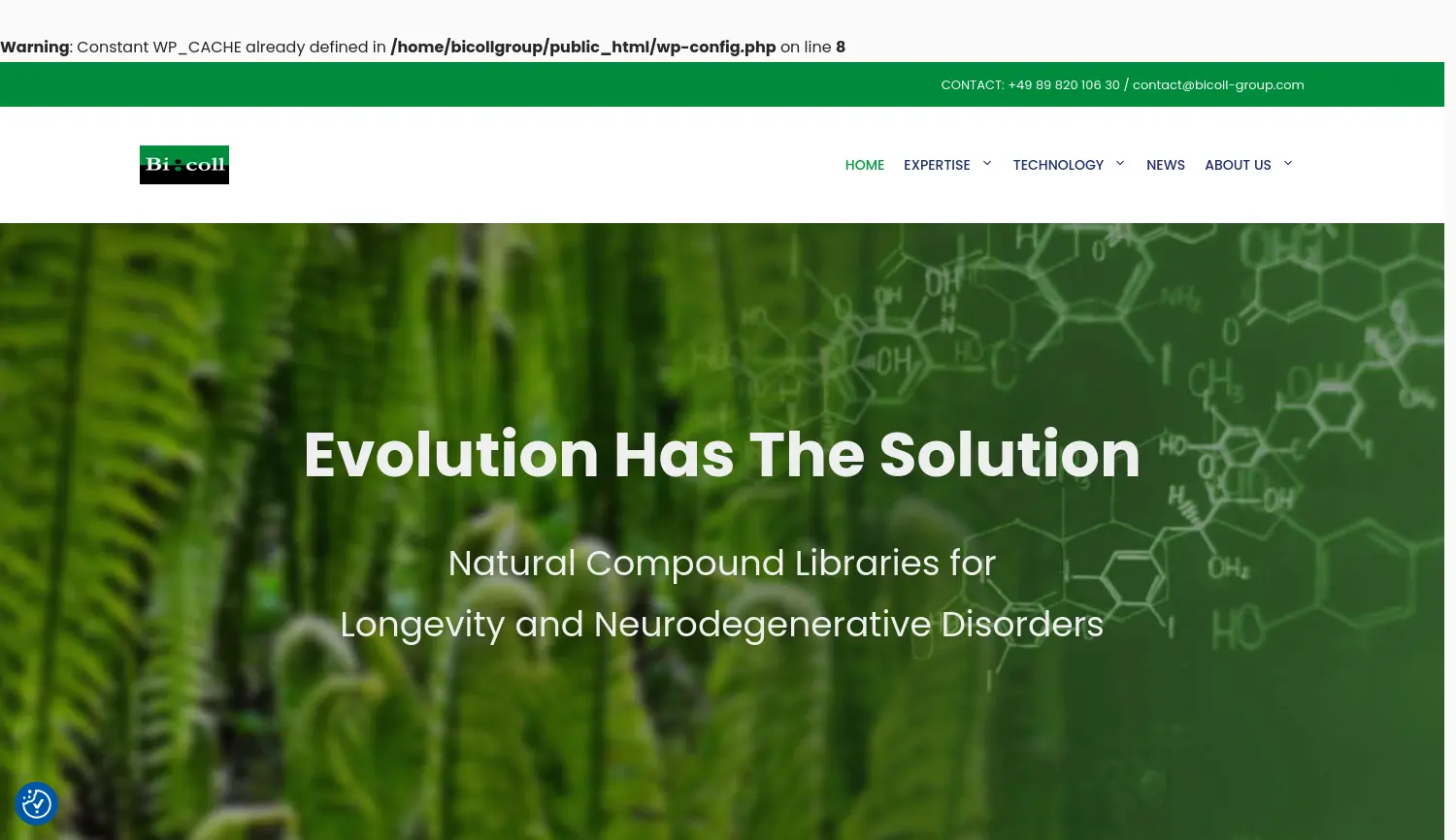 Website-Screenshot von Bicoll