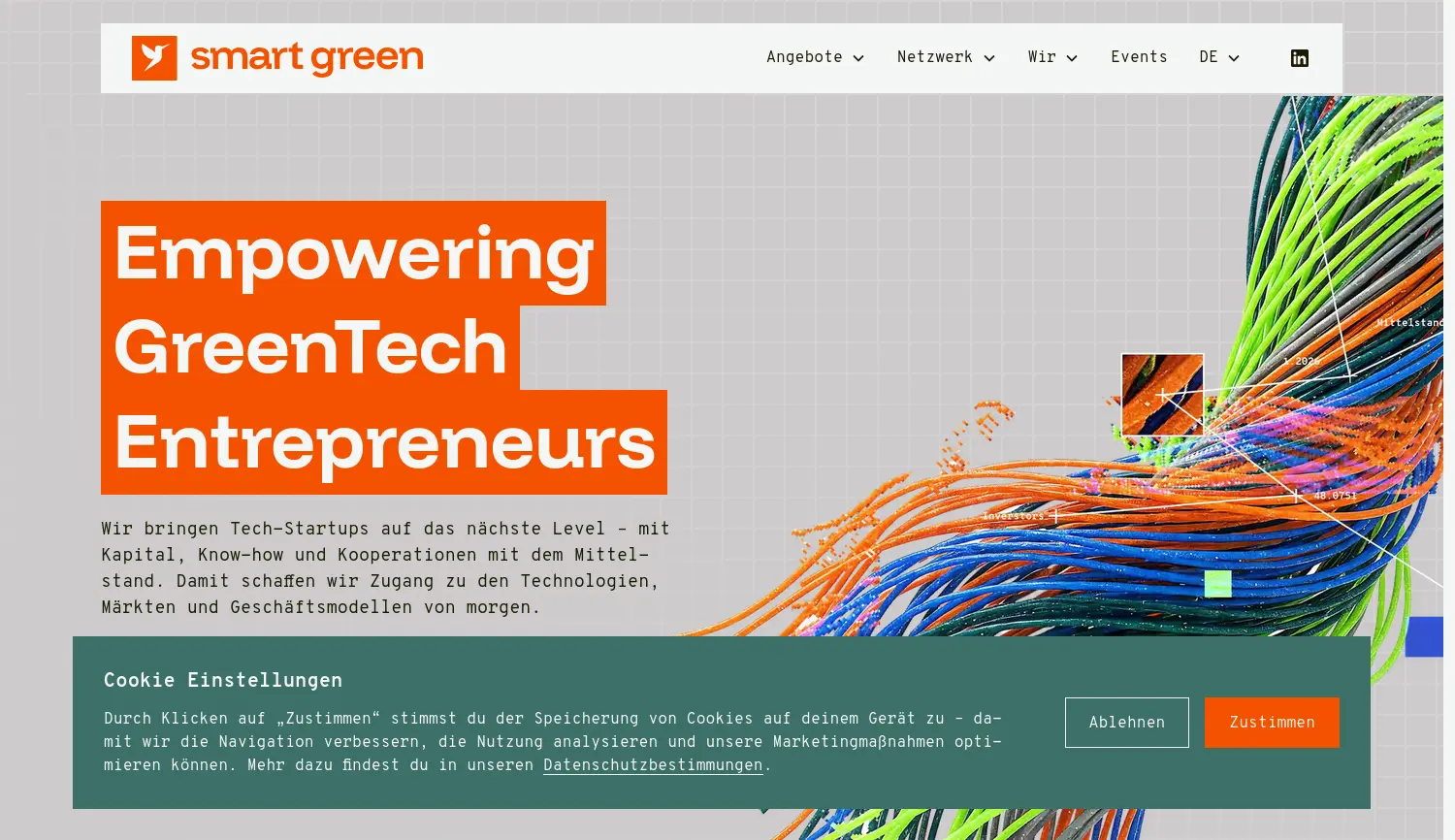 Website-Screenshot von Smart Green