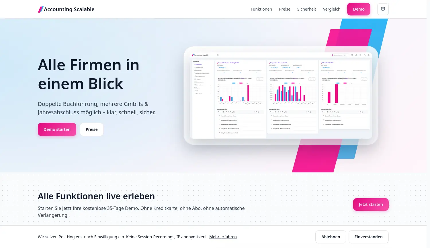 Website-Screenshot von Accounting Scalable
