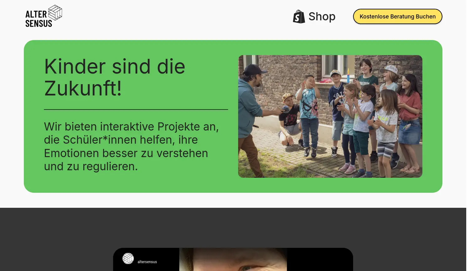 Website-Screenshot von Alter Sensus