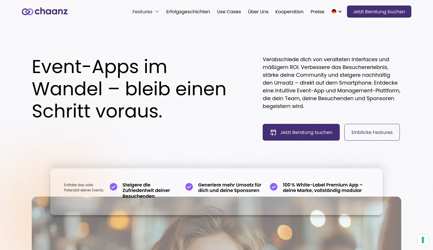 Website-Screenshot von chaanz