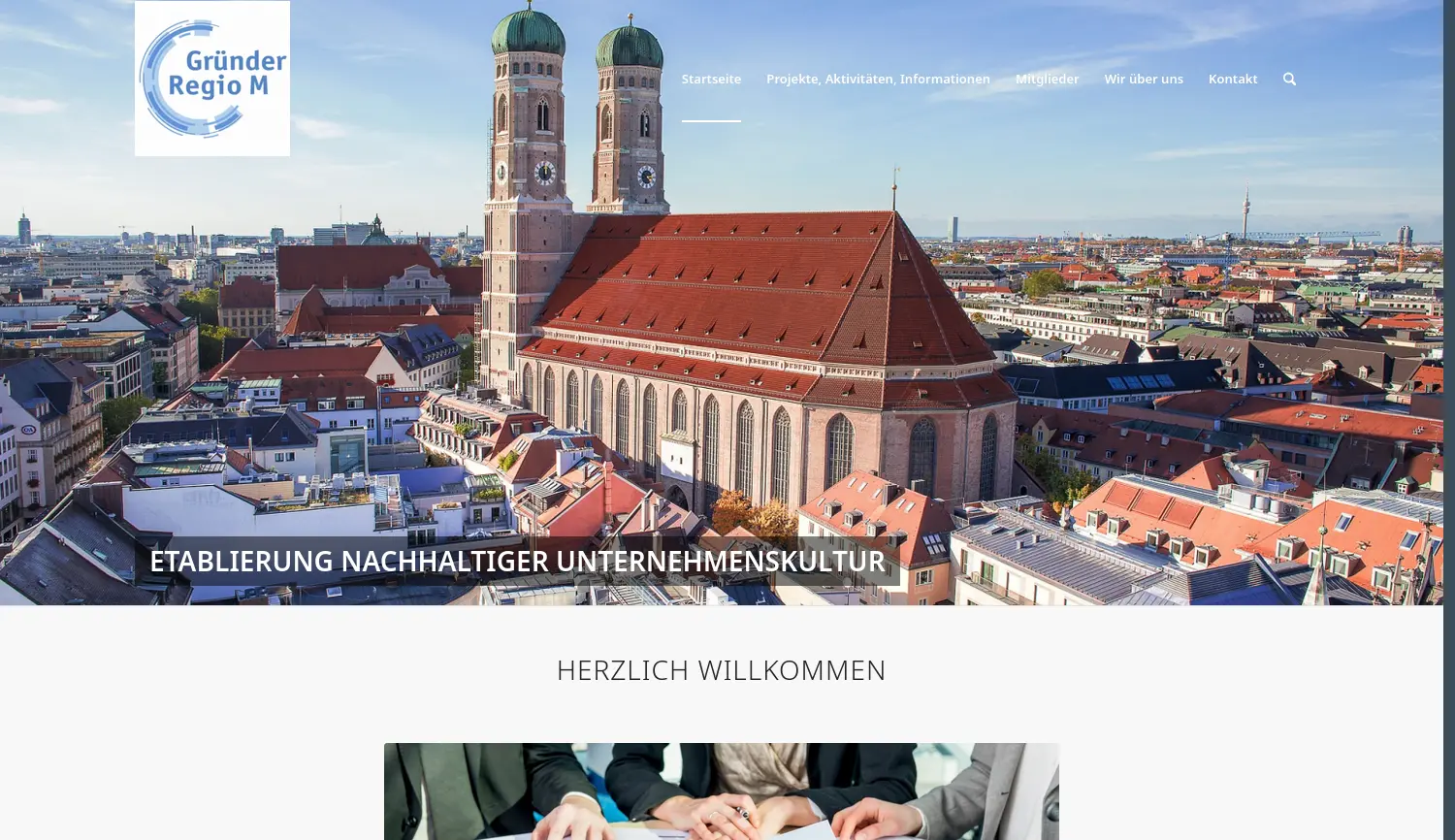 Website-Screenshot von GründerRegio M