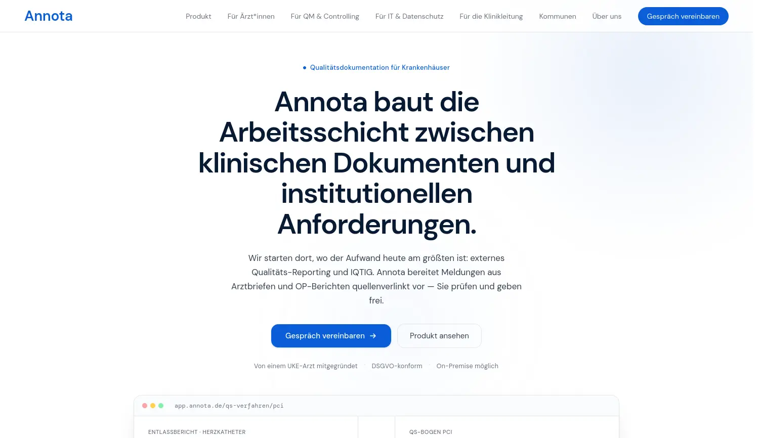 Website-Screenshot von Annota