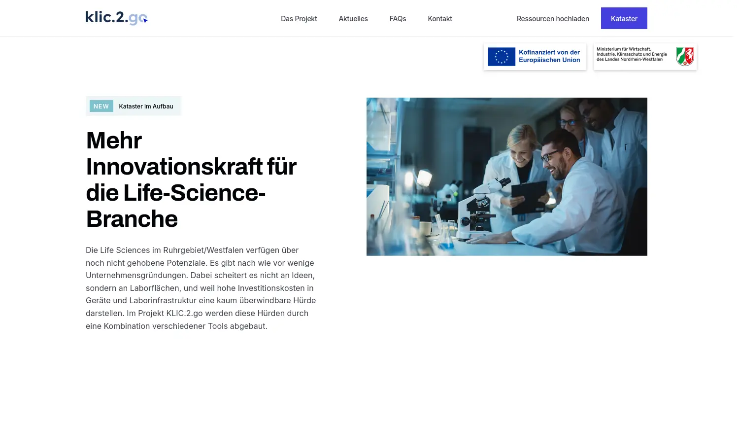 Website-Screenshot von KLIC.2.go