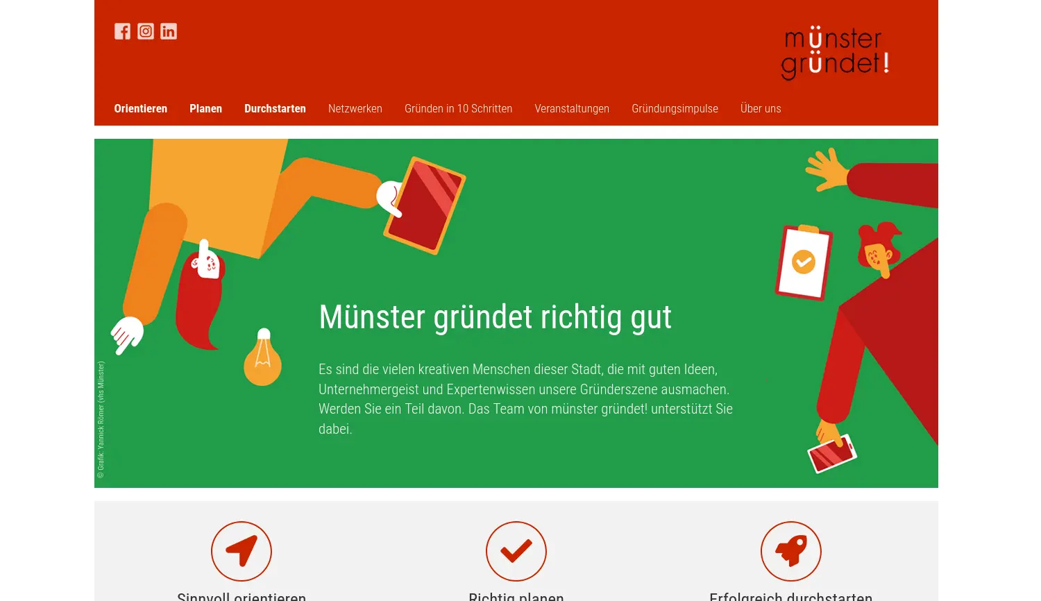 Website-Screenshot von münster gründet!