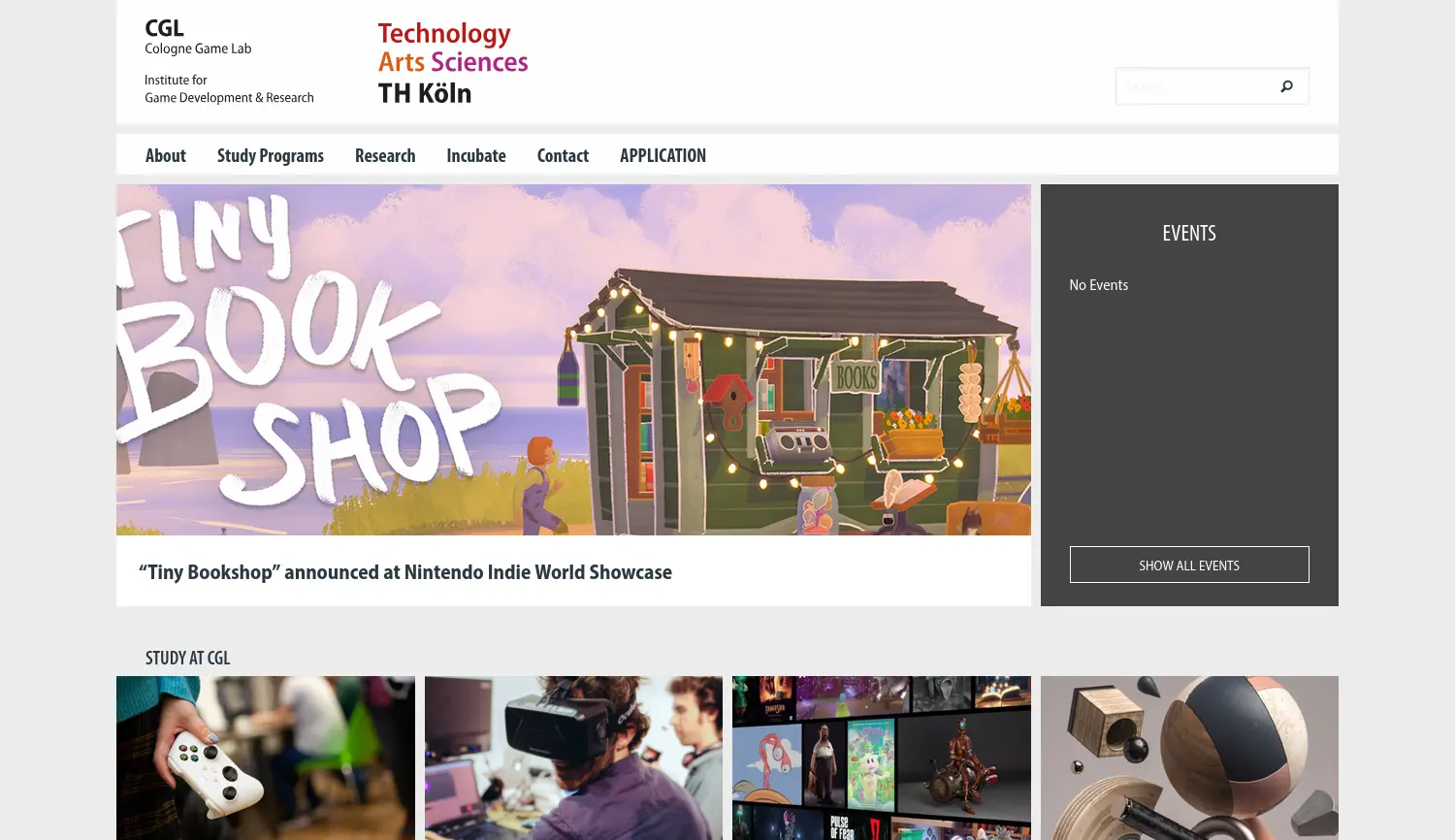 Website-Screenshot von Cologne Game Lab