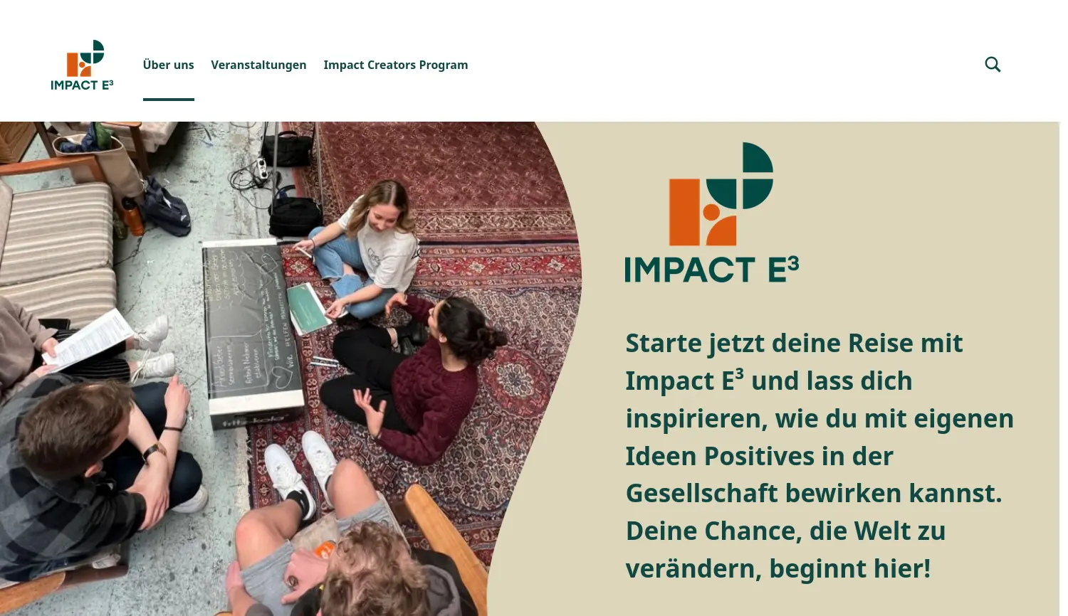 Website-Screenshot von Impact E³