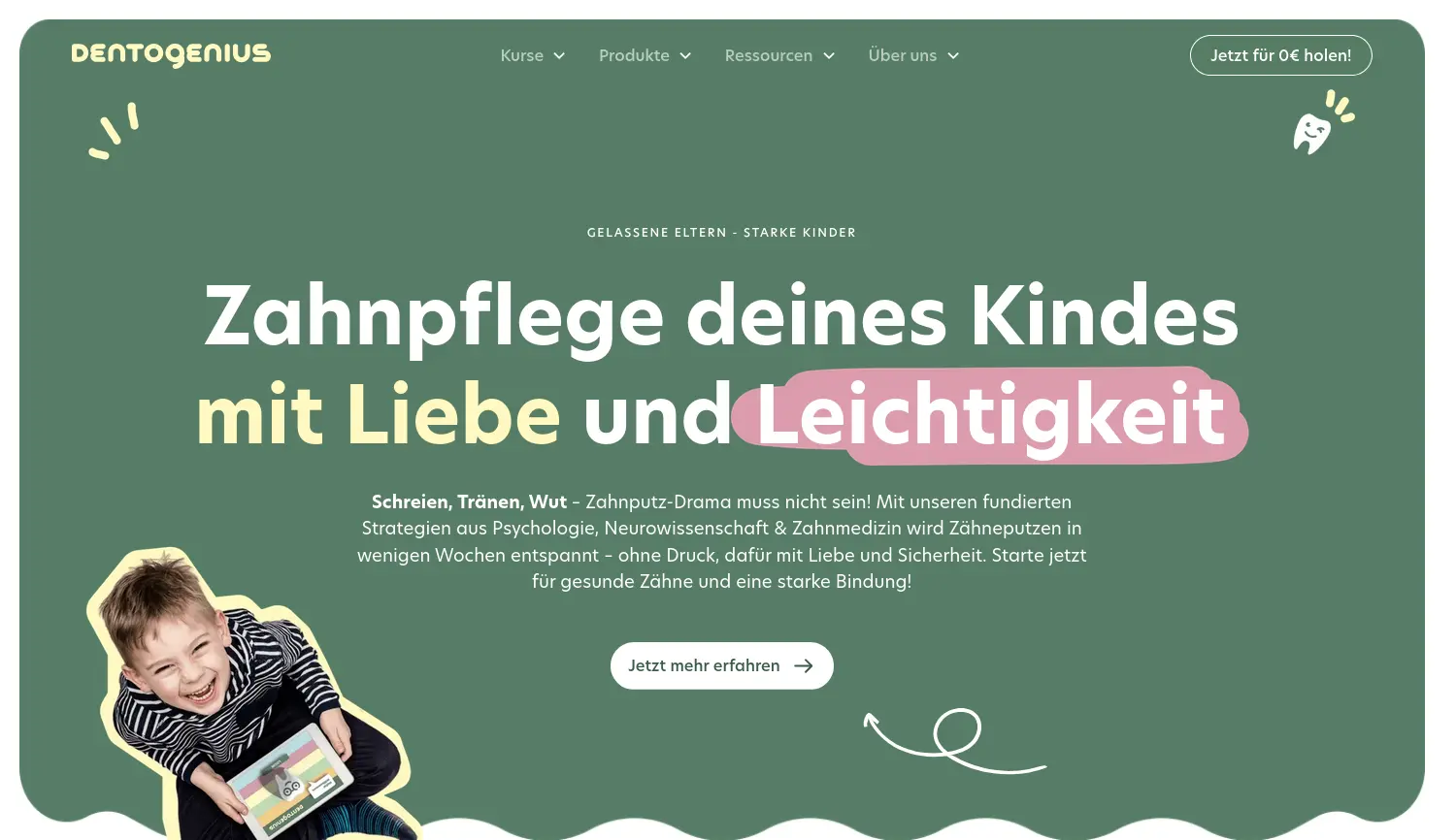 Website-Screenshot von DentoGenius
