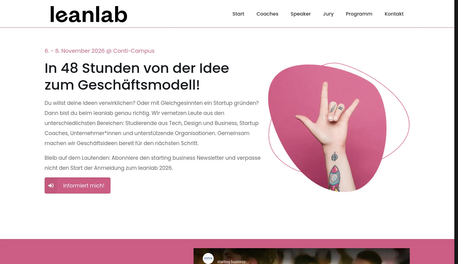 Website-Screenshot von leanlab