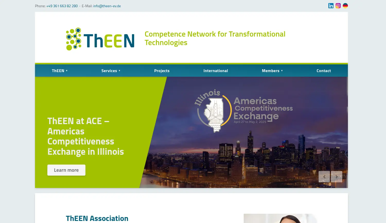 Website-Screenshot von ThEEN