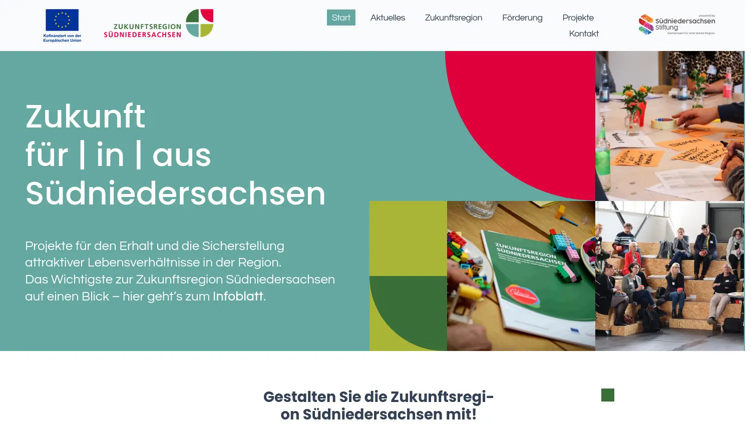 Website-Screenshot von Zukunftsregion Südniedersachsen