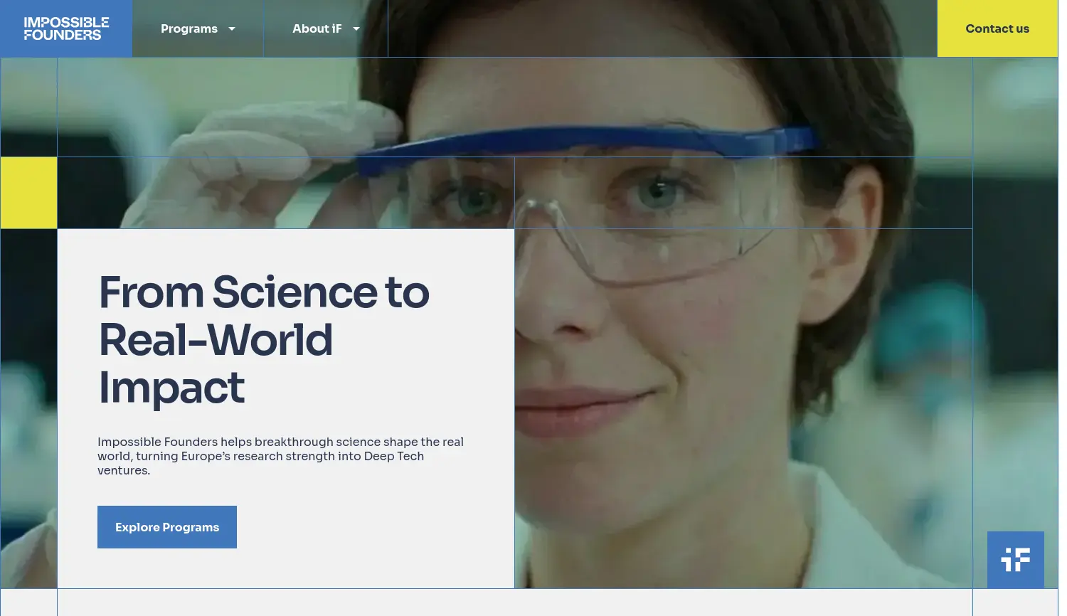 Website-Screenshot von Impossible Founders