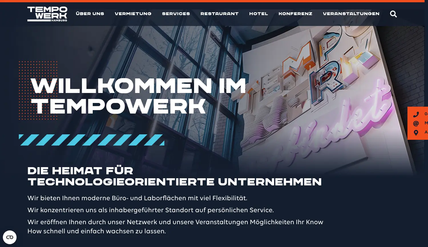 Website-Screenshot von Tempowerk