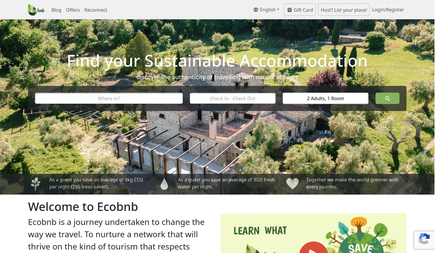 Website-Screenshot von bookitgreen
