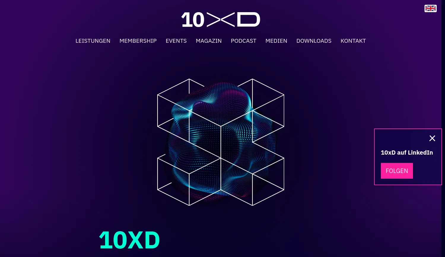 Website-Screenshot von 10xD