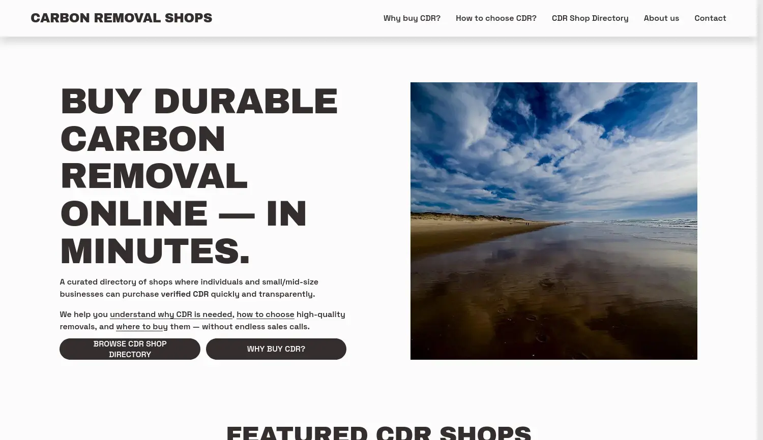 Website-Screenshot von CDR Shops