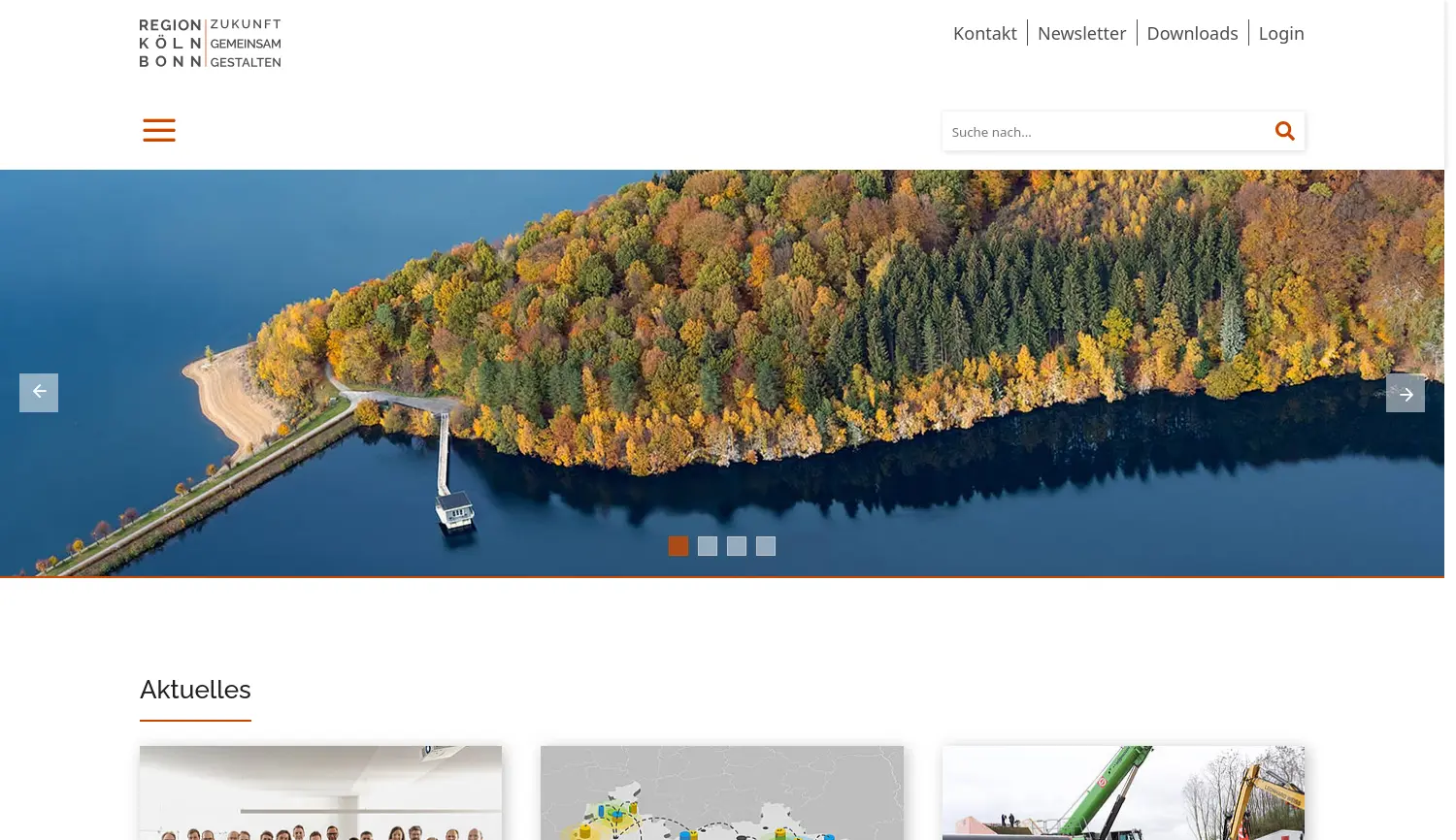 Website-Screenshot von Region Köln/Bonn