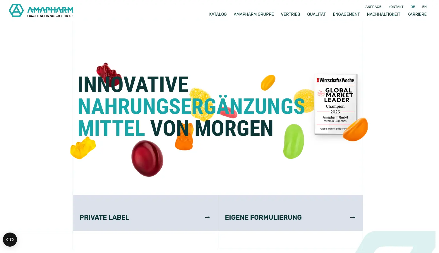 Website-Screenshot von Amapharm