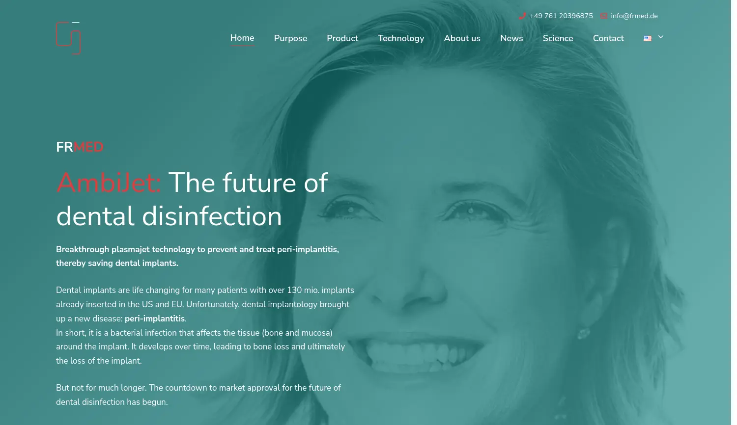 Website-Screenshot von Freiburger Medizintechnik
