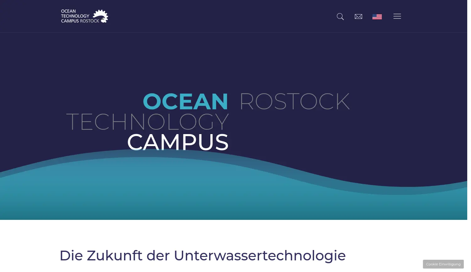 Website-Screenshot von Ocean Technology Campus