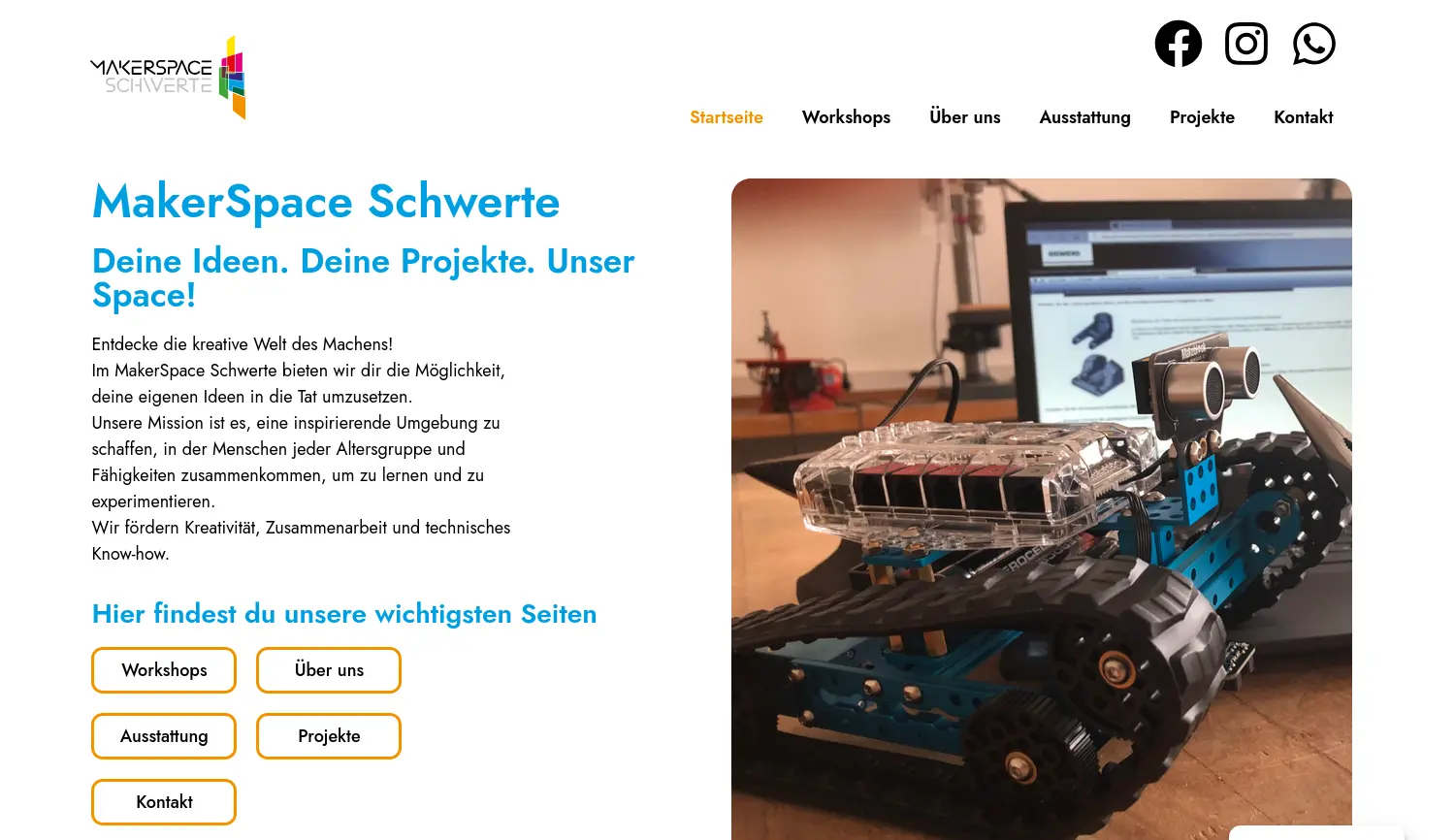Website-Screenshot von MakerSpace Schwerte
