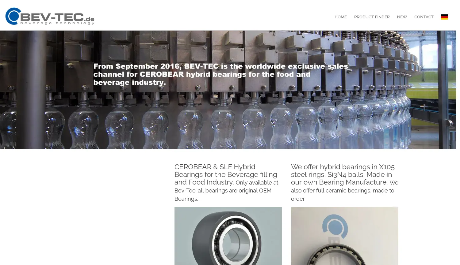 Website-Screenshot von BEV-TEC