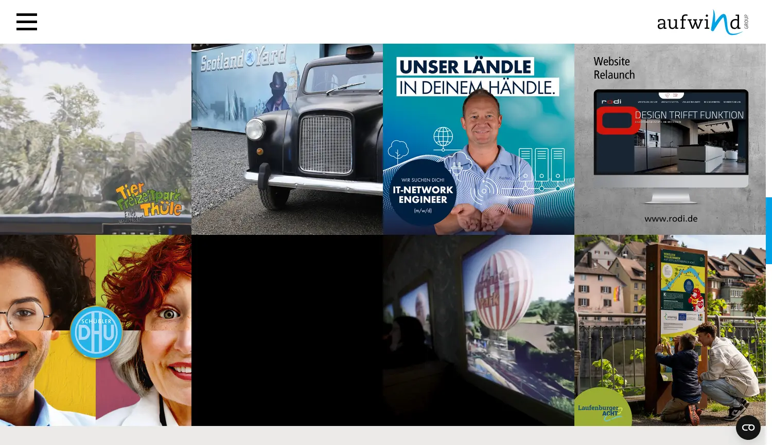 Website-Screenshot von aufwind Group
